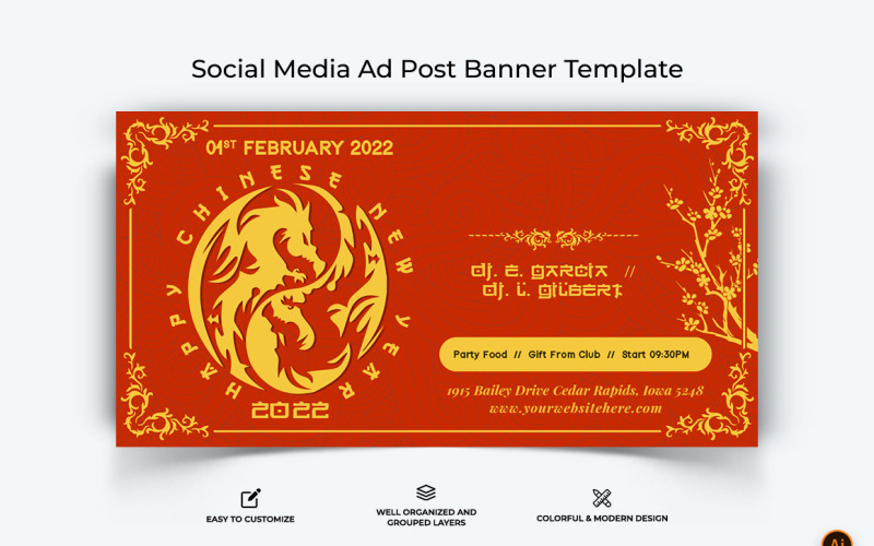 Banner pubblicitario di Facebook per il nuovo anno cinese Design-03