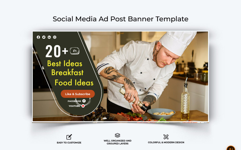 Chef Cooking Facebook Ad Banner Design-07 - TemplateMonster
