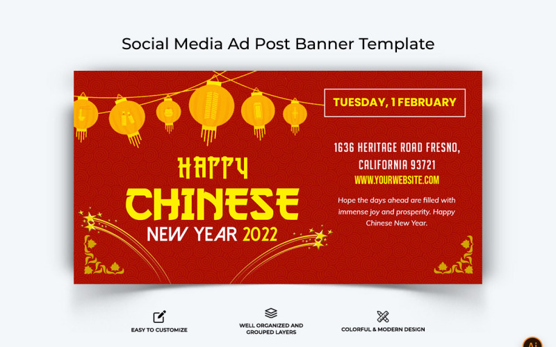 Design del banner pubblicitario di Facebook per il capodanno cinese-13