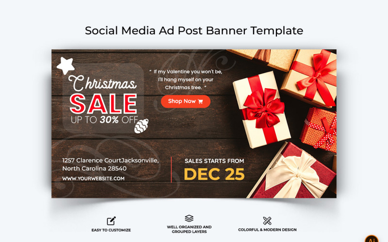Offerte di Natale Banner pubblicitario su Facebook Design-01
