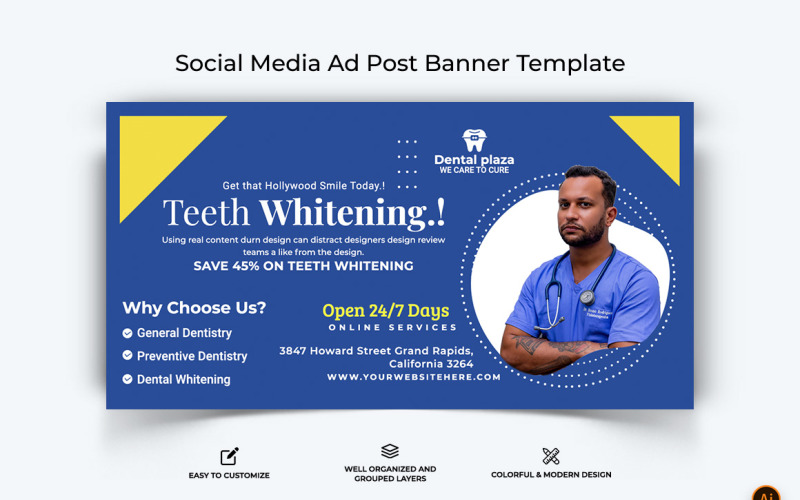 牙科保健 Facebook 广告横幅设计-02