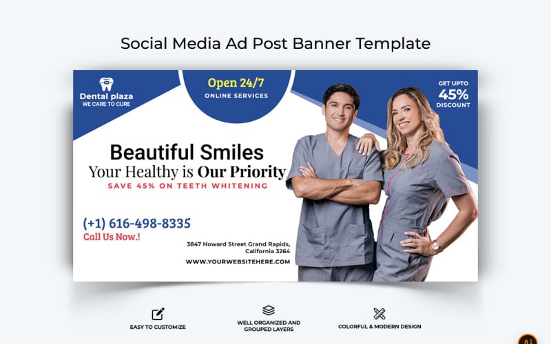牙科保健 Facebook 广告横幅设计-08