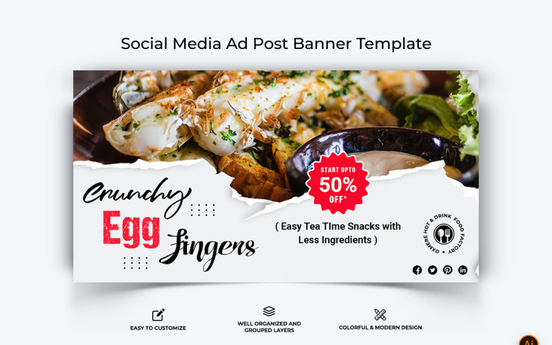 Diseño de banner de anuncios de Facebook de comida y restaurante-20