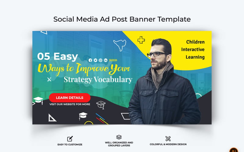 Vzdělávání Facebook Ad Banner Design-10