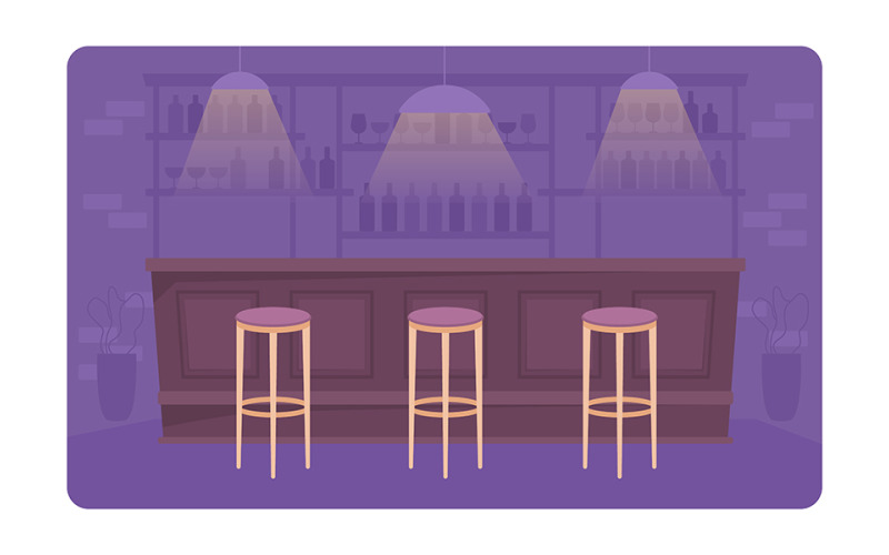 Bar arrangemang 2D vektor isolerad illustration