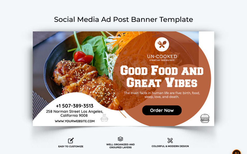Design de banner de anúncio do Facebook de alimentos e restaurantes-52