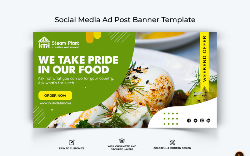 Diseño de banner de anuncios de Facebook de comida y restaurante-56