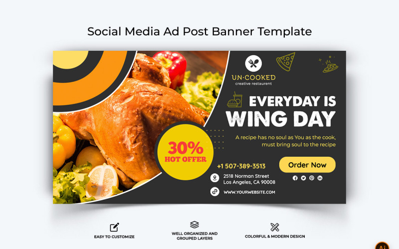 Food and Restaurant Facebook Ad Banner Design-48