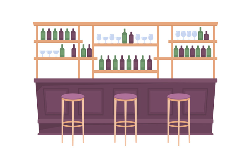 Bar elrendezése félig lapos színes vektor objektum