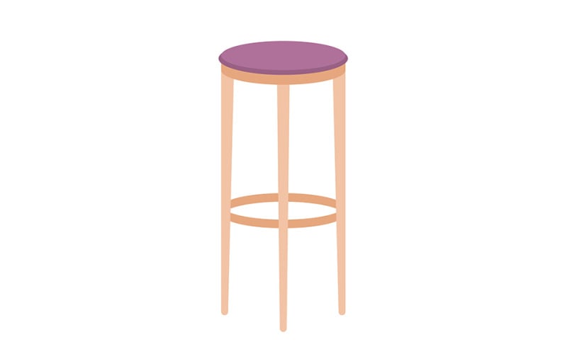 Bar stol semi platt färg vektor karaktär