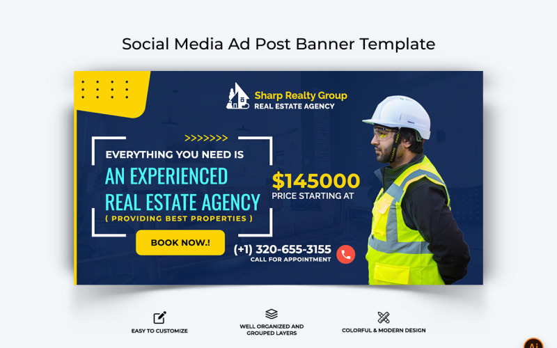 Banner pubblicitario di Facebook immobiliare Design-05