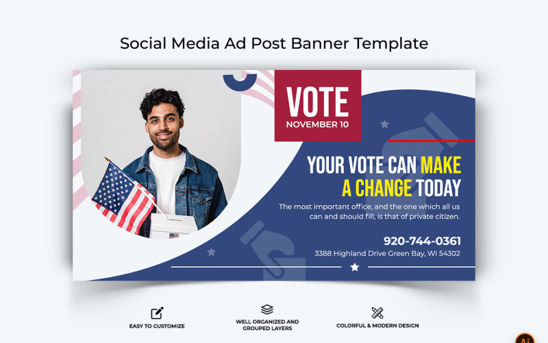 Campaña política Facebook Ad Banner Design-10