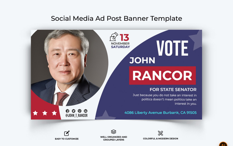 Campaña política Facebook Ad Banner Design-16
