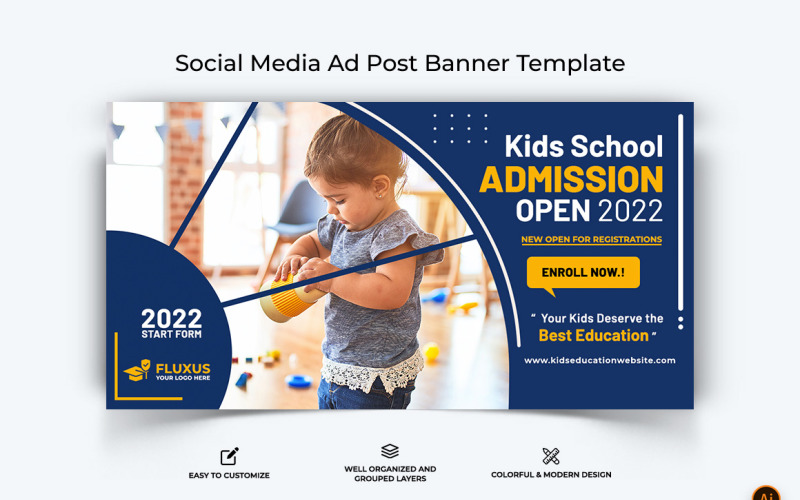 Design de banner de anúncio do Facebook de admissões escolares-15