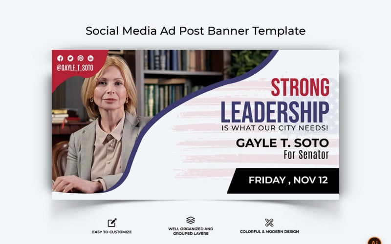 Politická kampaň Facebook Ad Banner Design-09