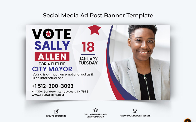 Politická kampaň Facebook Ad Banner Design-12