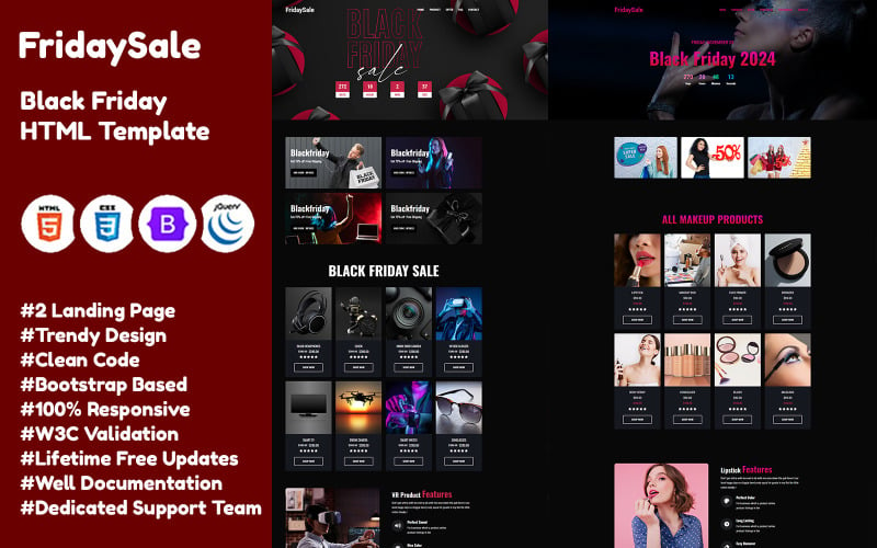 FridaySale - Modelo HTML da página de destino da Black Friday Sale