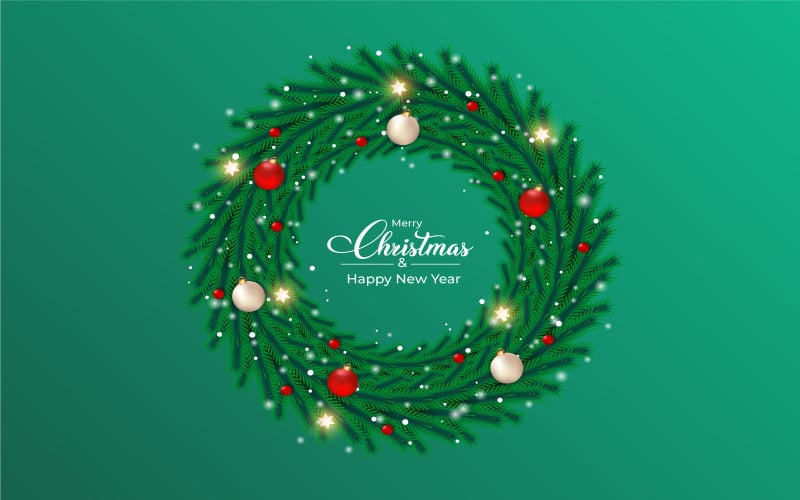 Christmas Realistic Decoration Wreath