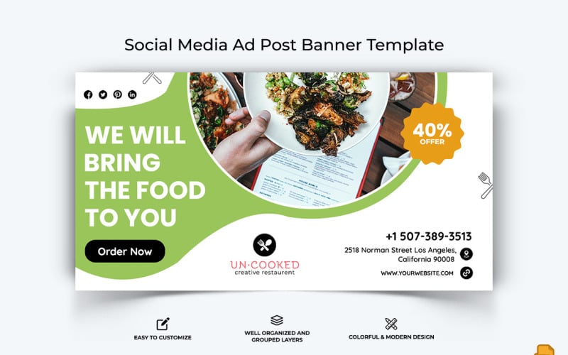 Comida y restauranteFacebook Ad Banner Design-054