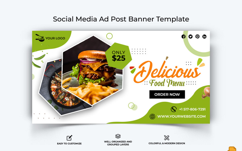 Essen und RestaurantFacebook-Werbebanner-Design-036