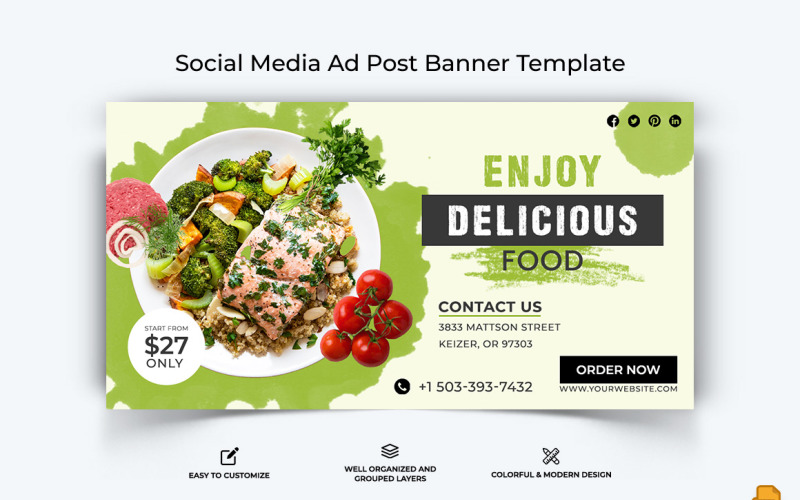 Essen und RestaurantFacebook-Werbebanner-Design-037