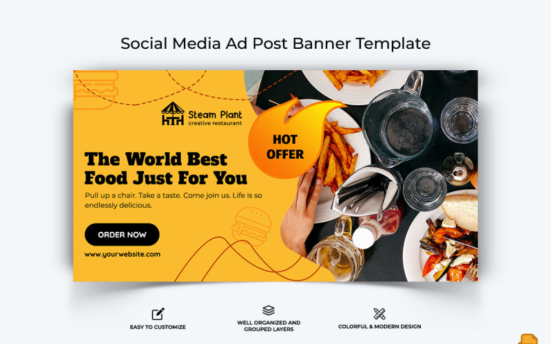 Essen und RestaurantFacebook-Werbebanner-Design-057