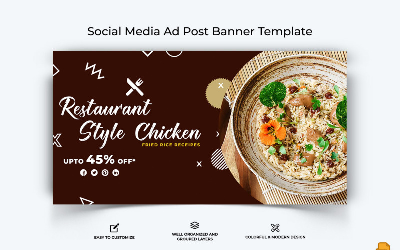 Eten en RestaurantFacebook Advertentie Banner Ontwerp-015