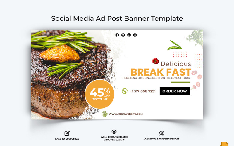 Yemek ve RestoranFacebook Reklam Banner Tasarımı-035