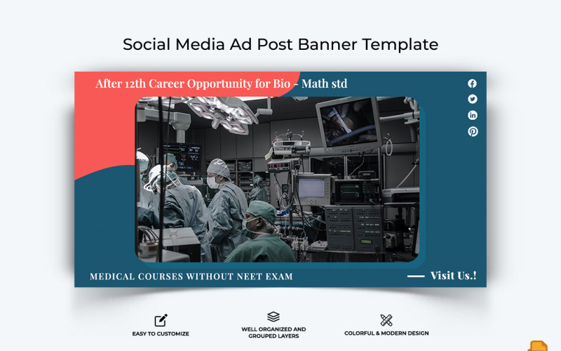 Banner pubblicitario Facebook medico e ospedaliero Design-002