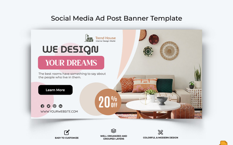 Дизайн интерьера Facebook Ad Banner Design-014