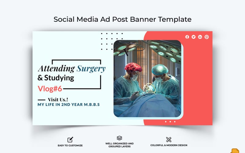 Facebook-Werbebanner-Design für Medizin und Krankenhaus-003