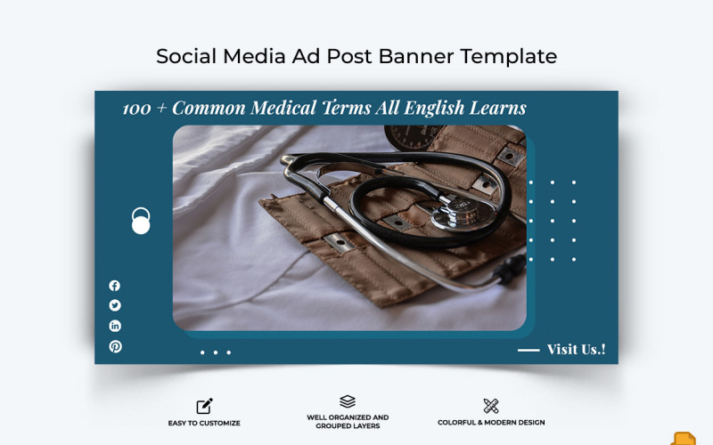 Tıp ve Hastane Facebook Reklam Banner Tasarımı-004