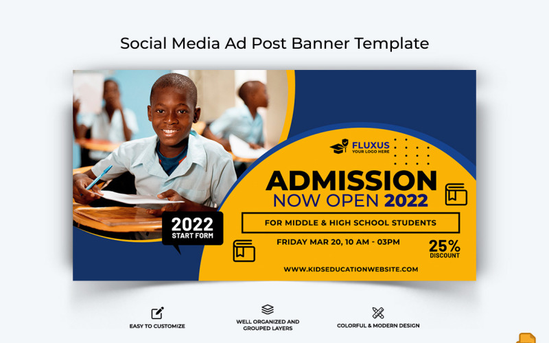 Дизайн рекламного банера Facebook для вступу до школи-014