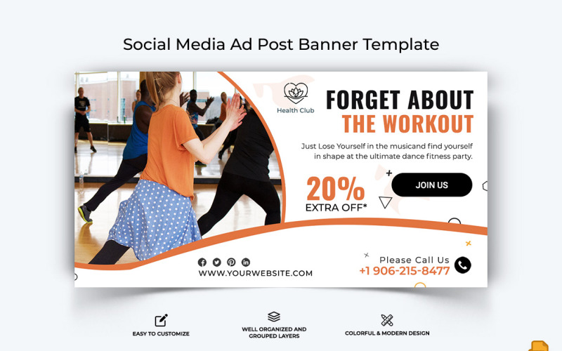 Zumba Dance Facebook Ad Banner Design-003