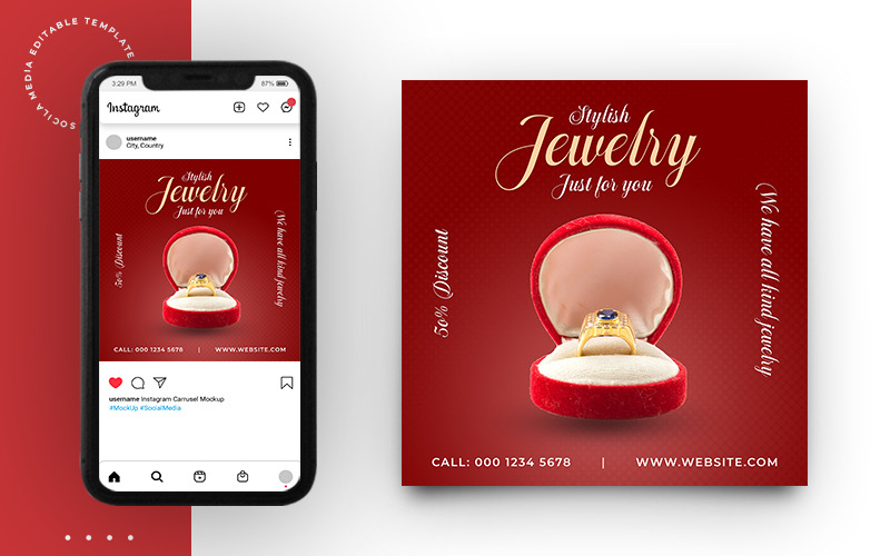 Schmuck Promotion Social Media Instagram Post Banner Template Design