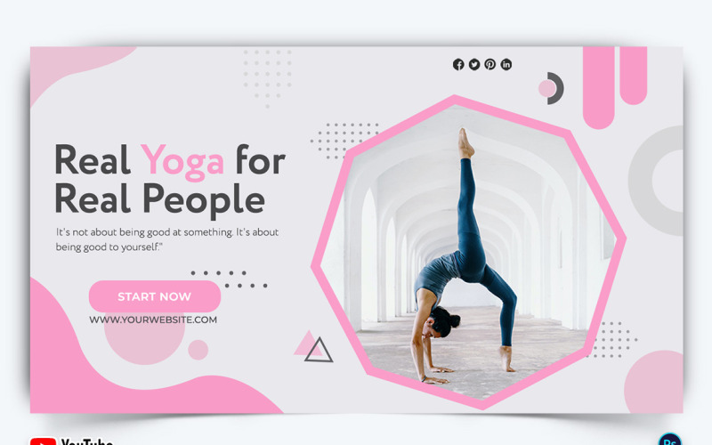 Yoga and Meditation YouTube Thumbnail Design Template-17