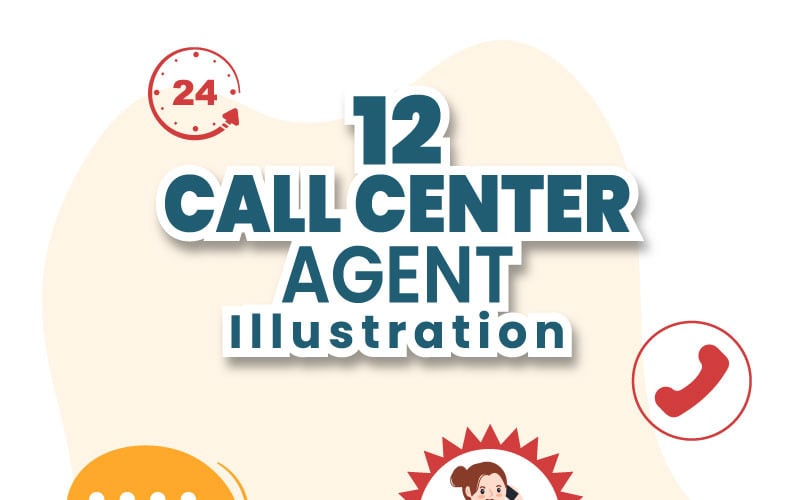 12 Call Center Agent illusztráció