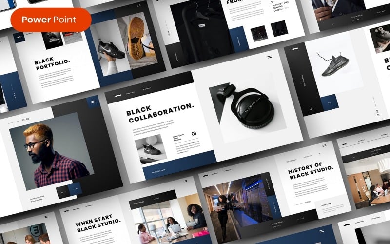 Czarny – Biznes Szablony prezentacji PowerPoint