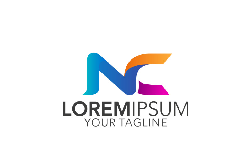 Moderna brev NC logotyp mall