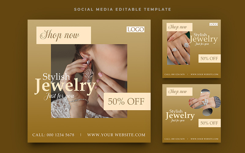 Schmuck-Social-Media-Promotion Instagram-Post-Banner-Sammlungsvorlage