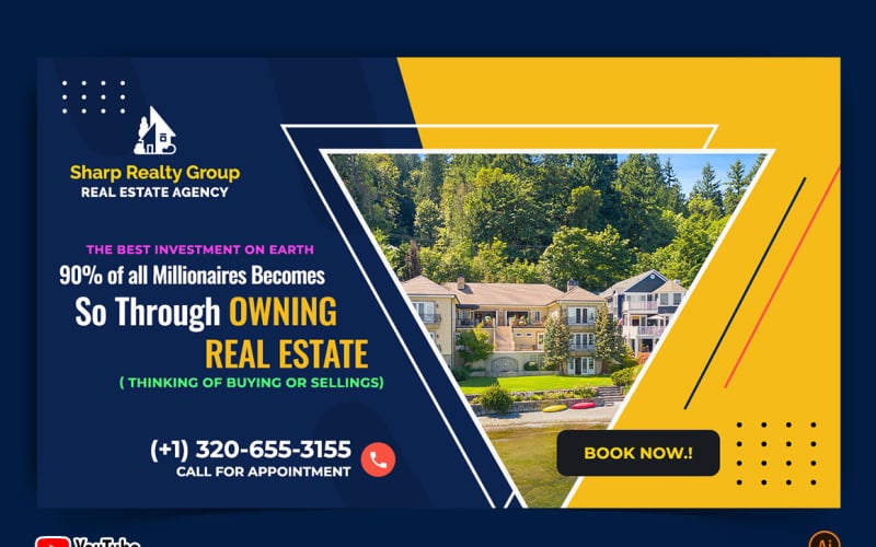 Real Estate YouTube Thumbnail Design 10 TemplateMonster