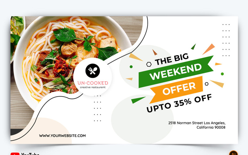 Restaurant and Food YouTube Thumbnail Design 06