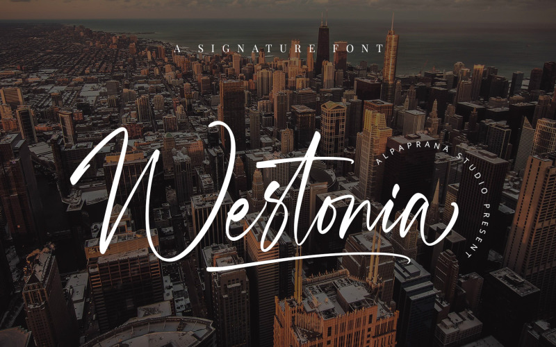 Westonia — czcionka podpisu