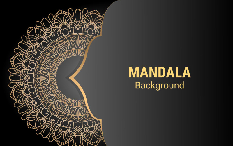 Mandala de padrão circular de fundo preto