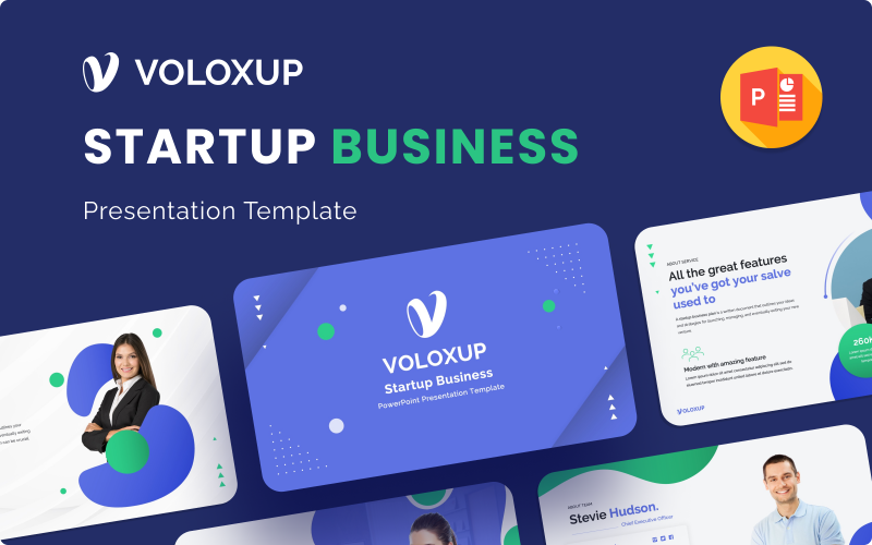 Voloxup - Modello di presentazione di PowerPoint per il piano aziendale di avvio