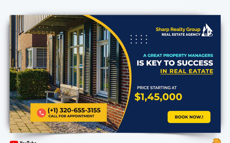Real Estate YouTube Thumbnail Design -009 - TemplateMonster
