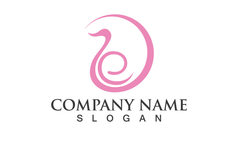Łabędź Ptak Miłość Symbol Logo Wektor V