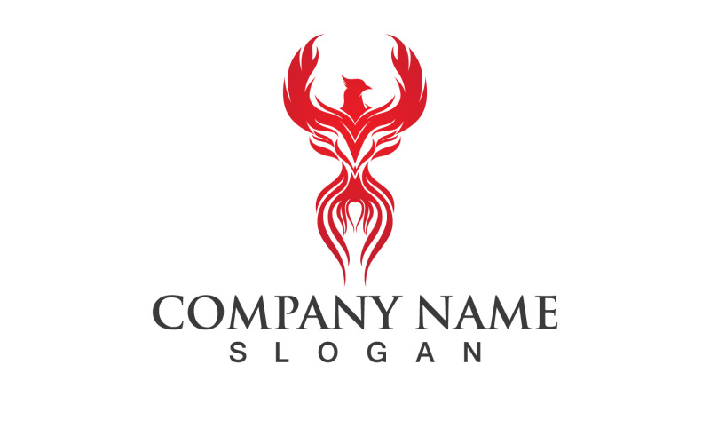Phoenix Bird Logo a symbol vektorového prvku Design V
