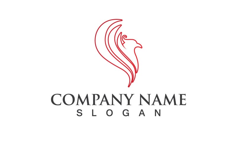 Phoenix Bird Logo e simbolo dell'elemento vettoriale Design V16