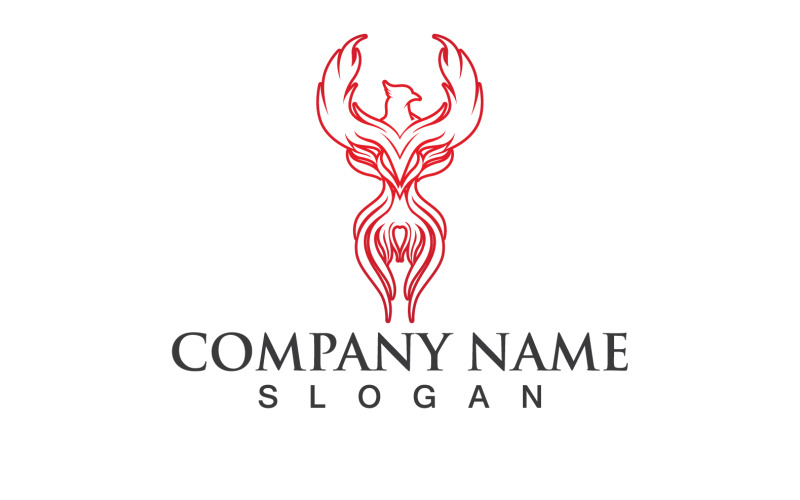 Phoenix Bird Logo E Símbolo Vector Elemento Design V3